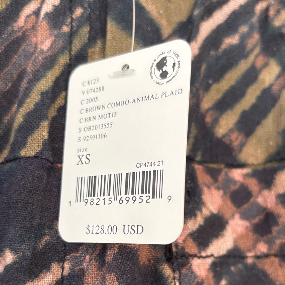 Free People NWT Patterned Pants Oversized XS - Picture 5 of 5